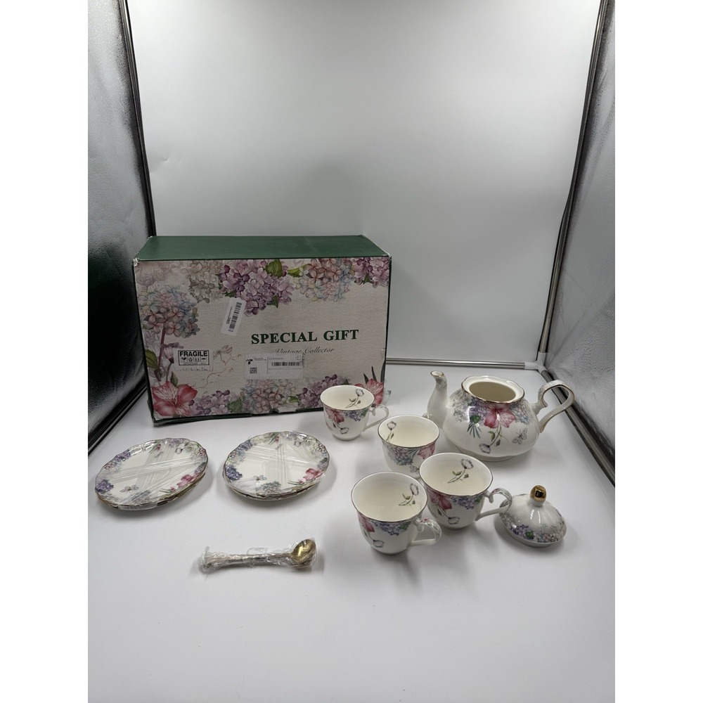 Le Potocio Bone China Tea Set Vintage Floral Coffee Cups And Tea Sets Porcelain
